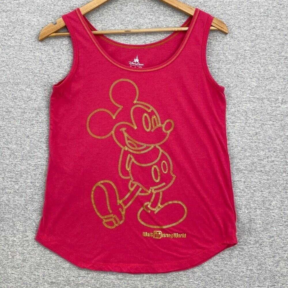 Authentic Disney Park Original Tank Top Womens Small Pink Gold Minnie Mouse